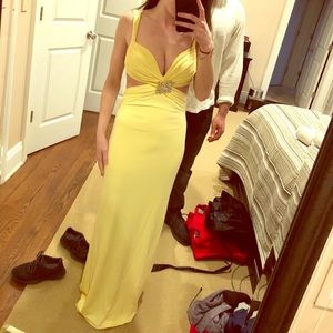 studded yellow gown